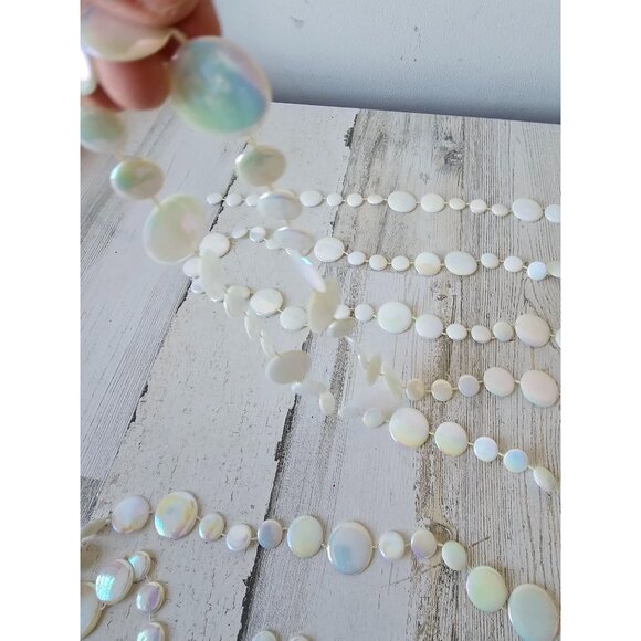 Circle iridescent Garland ivory white tree vintage unique - Picture 5 of 5